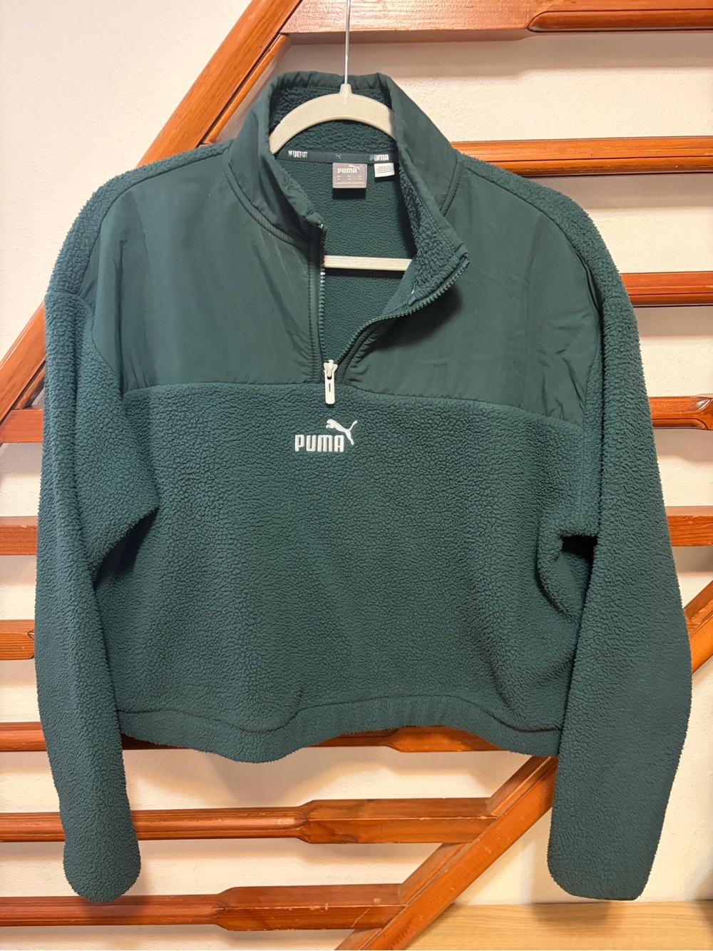 Puma Forest Green Fleece Half-Zip Pullover